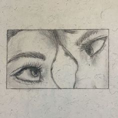 a pencil drawing of an eye and nose