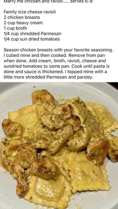 a white plate topped with chicken covered in gravy