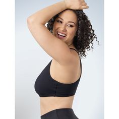 Say hello to your new favorite light-impact and full-figure sports bra. Wear The Serena for a yoga class or lounging around the house. The breathable, soft cotton fabric keeps you cool and comfortable while the racerback bra design will leave you feeling supported without strain on your back. Enjoy wirefree comfort all day long. High Stretch Black Yoga Bra, Black Yoga Bra With Medium Bust Support, Black Sports Bra With Built-in Bra For Yoga, Black Workout Nursing Bra With Removable Pads, Black Yoga Activewear With Removable Bra Pads, Supportive Black Sports Bra With Removable Pads, Black Bra-friendly Sports Bra For Light Exercise, Black Sports Nursing Bra With Light Support, Black Nursing Bra With Light Support For Sports