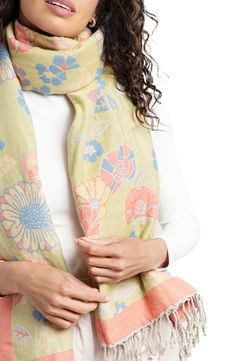 Love to layer this eclectic and cozy scarf styled in a reversible pastel floral pattern that is signature to Saachi's artisan-inspired brand. 26" x 78" 100% cotton Dry clean Imported Pastel Floral Pattern, Scarf Display, Reversible Scarf, Cozy Scarf, Easter Shopping, Girls Shoes Kids, Baby Boy Shoes, Pastel Floral, Pastel Hues