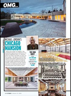 an article in the chicago magazine features photos of michael jordan's home and office