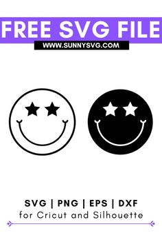 star eyes smiley face svg Free Svg Files For Cricut