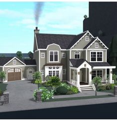 this is an artist's rendering of a two story house