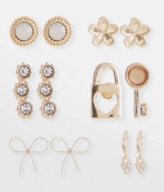 Boutique By BKE 6 Pack Girly Earring Set - Gold , Women's Gold Assorted rhinestone and metal stud earrings. Apparel & Accessories The Boutique, 6 Packs, Boutique Jewelry, Set For Women, 6 Pack, Women's Jewelry, Earring Set, Apparel Accessories, Buckle