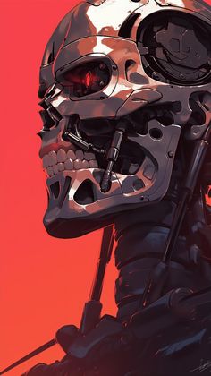 Download this image for Free on Zwin.io Terminator Fanart, Terminator Wallpaper, Robocop Art, Terminator Robot, Google Pixel Wallpaper, Robot Design Sketch