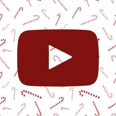 a red play button surrounded by candy canes on a white background with the word youtube