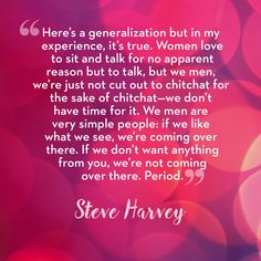 steve harvey quote on pink and red boket with blurry lights in the background