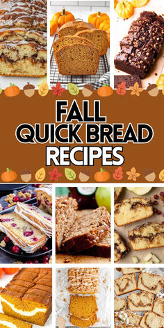 Fall quick bread recipes photo collage. Quick Bread Recipes Easy Simple, Fall Deserts Ideas, Loaf Pan Cakes, Quick Breads Recipes, Fall Breads, Easy Breads, Fall Bread, Fall Bread Recipes, Autumn Foods