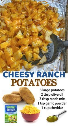 an advertisement for cheesy ranch potatoes