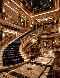 a fancy staircase in the middle of a large building