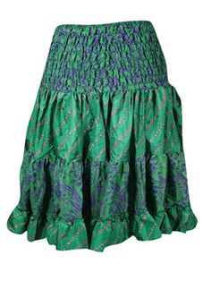 Womens Summer Ruched Skirt Forest Green Beach Recycle Silk Skirts S/M Embrace the summer with the Boho Style Summer Ruched Elastic Skirt! Crafted from recycled silk saree fabric in a vibrant Skirt Forest Green this skirt boasts a flattering short length and a striking floral design. Ideal for beach outings or summer events, this statement piece lets your daring side shine. Available in sizes S/M, the Boho Style Summer Ruched Elastic Skirt combines boldness with sustainability. Its unique and cap Summer Silk Mini Skirt, Bohemian Silk Skirt For Spring, Spring Bohemian Ruched Skirt, Beach Tiered Skirt With Ruched Details, Silk Gathered Skirt For Summer, Beach Flowy Skirt With Ruched Detail, Silk Beach Skirt For Summer, Beach Flowy Ruched Skirt, Relaxed Ruched Beach Skirt