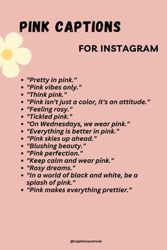 pink captions for instagram