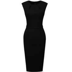 Hobemty Women's Office Pleated Round Neck Work Sleeveless Sheath Pencil Dresses Elegant Fitted Sleeveless Linen Dress, Elegant Fitted Sleeveless Backless Dress, Formal Fitted Sleeveless Dressy Dress, Formal Fitted Sleeveless Dress, Fitted Sleeveless Dress For Formal Occasions, Elegant Sleeveless Mini Dress For Formal Occasions, Office Knee-length Bodycon Dress, Office-appropriate Knee-length Bodycon Dress, Solid Color Sheath Midi Dress For Office