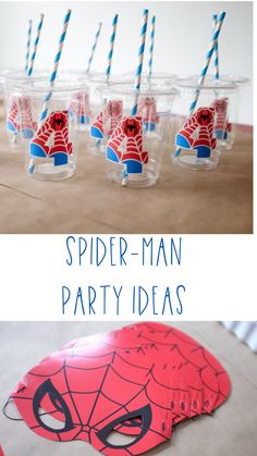 spider - man party ideas are perfect for the little boys to make with paper straws