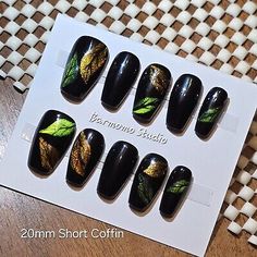 ad eBay - Autumn Fall Leaves press on false nail handmade Short Coffin - Buy Now, click the link (eBay) Long Nail Art, Short Coffin, Pressed Leaves, Long Nail, Pedicure Nail Art, False Nail, Pedicure Nails, Design Collection, Fall Leaves