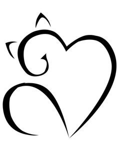 a black and white drawing of a heart