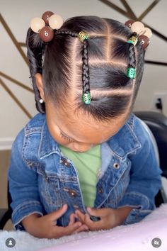 Girl Toddler Hairstyles Black, Toddler Birthday Hairstyles, Mixed Hairstyles Kids, Mixed Girl Hairstyles Kids, Mixed Toddler Hairstyles, Rubberband Hairstyles Kids, Toddler Hairstyles Girl Black, Easy Hairstyles For Kids Black, Quick Toddler Hairstyles Black