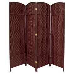 6 ft. Tall Diamond Weave Fiber Room Divider Floor Screen, Wood Room Divider, Decorative Room Dividers, Hanging Room Dividers, Dark Panels, Folding Room Dividers, Panel Room Divider, Red Lantern, Diamond Weave