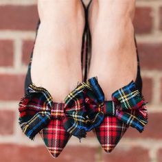 Step into holiday style with these red and green plaid bow flats. The pointy toe design and comfortable fit make them perfect for festive gatherings and everyday wear. Color: Red and green Toe: Pointed toe Bow embellishment Handcrafted US sizing. Fits true to size. Flats For Work, School Date, Fun Shoes, Custom Boots, Plaid Bow, Bow Flats, Comfortable Flats, Long Boots, Green Plaid