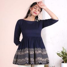 Short Kurti Designs, Indian Blouse Designs, Cotton Tops Designs, Simple Kurta Designs, Simple Kurti Designs, Kurti Designs Latest, Casual Indian Fashion