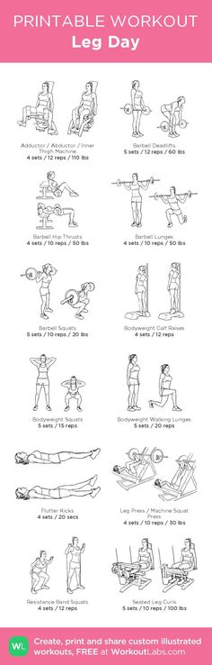 the printable workout guide for women and men