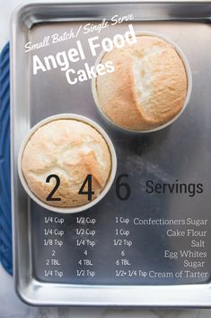 an advertisement for angel food cakes with instructions