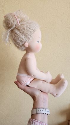 DIY Waldorf doll 15 inch (38 cm) tall. PDF pattern and tutorial. Patterns of doll clothes as bonus! Long Soft Hair, Diy Doll Hair, Waldorf Baby, Dolls Handmade Diy, Doll Making Patterns, Soft Sculpture Dolls, Homemade Dolls, Baby Doll Pattern, Yarn Dolls