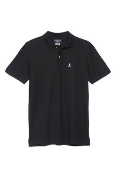 Piqué-knit pima cotton lends soft, breathable comfort to a two-button polo, branded at the chest with a signature bunny-and-crossbones patch. Style Name:Psycho Bunny The Classic Slim Fit Piqué Polo. Style Number: 5291148. Classic Black Polo Shirt For Golf, Casual Black Polo Shirt For Golf, Polo Style, Mother Of Pearl Buttons, Pearl Buttons, Pima Cotton, Button Placket, Peru, Mother Of Pearl