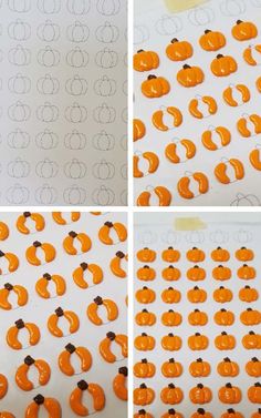 pumpkins are cut out and placed on paper