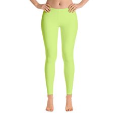 Neon Yellow Leggings, Workout Pants, Neon Workout Outfit, Womens Gym Clothes, Activewear, Yoga Leggi Green Full-length Leggings For Gym, Green Full-length Gym Leggings, Full-length Green Leggings For Gym, Tight Green Leggings For Training, Green Tight Pants For Pilates, Green Pants For Pilates, Tight Green Pants For Pilates, Green Fitted Leggings For Running, Green Full-length Tights For Training