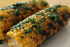 grilled corn on the cob with herbs