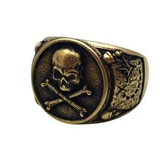 Pirate Skull Jolly Roger Signet Ring Jewelry Men - Etsy Pirate Symbols, Pirate Ring, Famous Pirates, Hand Casting, Cool Rings For Men, Pirate Skull, Jewelry Men, Spooky Designs, Bronze Ring