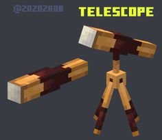 an image of a pair of scissors with the words teleccope on it in minecraft