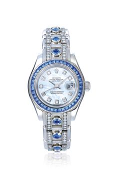 MOTHER-OF-PEARL, SAPPHIRE AND DIAMOND 'DATEJUST' WRISTWATCH, ROLEX | mechanical, Watches | Christie's Amazing Watches, Dope Jewelry, Jewelry Essentials, Jewelry Lookbook, Casual Watches, Fancy Jewelry, Classic Watches, Girly Jewelry, Women Wrist Watch