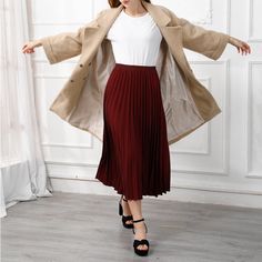 SPECIFICATIONS Women's Elegant Solid Pleated Midi Skirt Female High Waist Thickened Warm Office Slim A-Line Skirts 2021 Winter Faldas Sk903 Waistline: empire Style: Casual Size: one size Silhouette: Pleated Season: Spring,Autumn,Winter Pattern Type: Solid Origin: Mainland China Model Number: SK903 Material: Polyester Gender: WOMEN Fit Type: Regulai Fit Fabric Type: Blended Elasticity: Slight Strech Dresses Length: Mid-Calf Decoration: Folds Color: 8 colors CN: Zhejiang Brand Name: Deturbg Age: 2 Winter Beige Pleated Skirt, Long Pleated Skirt For Fall In Solid Color, Fall Pleated Skirt Solid Color Relaxed Fit, Relaxed Fit Solid Color Pleated Skirt For Fall, Fall Pleated Skirt In Solid Color With Relaxed Fit, Fitted Beige Pleated Skirt For Fall, Fall Workwear Pleated Skirt, Fitted Pleated Skirt For Winter, Fall High-waist Solid Color Pleated Skirt