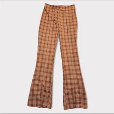 New Without Tags Size S Clay/Brown And White Plaid Knit Pants With Front Split Hem. Elastic Waistband. Smoke Free Home, Ships Next Day. Waist 25” Plus Stretch Inseam 28.5” Rise 10” Clay Color, Urban Outfitters Pants, Knit Pants, Split Hem, White Plaid, Pant Jumpsuit, Urban Outfitters, Split, Pants For Women