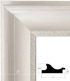 an image of a white frame with measurements