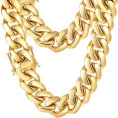 PRICES MAY VARY. 【18k Gold Plated Cuban Chain Link】This gold cuban link chain is electroplated 7 times Real 18K Gold over premium brass core, which makes it long-lasting and hypoallergenic instead of others stainless steel cuban with chemical component. This cuban chain necklace is high polished shiny surface,heavy feeling and luxury choker necklace look. 【Big Cuban Link Chain for Men】This Gold cuban link chain distinctively features 22mm in width, 8.2mm in thickness. The thick mens chain neckla Gold Cuban Link Necklace With Solid Links As Gift, Adjustable Yellow Gold Cuban Link Necklace, Gold Cuban Link Necklace With Adjustable Chain, Yellow Link Chain Jewelry, Luxury Choker, Big Gold Chains, Chunky Choker Necklace, Mens Chain, Rapper Jewelry