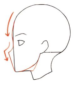 how to draw the face of a person with an arrow pointing up at it's head