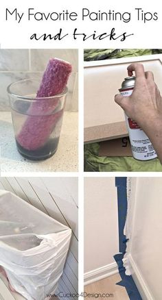 four pictures showing different ways to paint and tricks