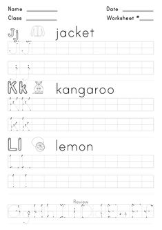 the worksheet for handwriting practice with pictures and words to be used in each language