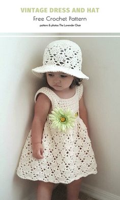 Vintage Toddler Dress, Crochet Baby Girl Dress, A Little Princess, Crochet Baby Dress Pattern