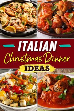 italian christmas dinner ideas with text overlay