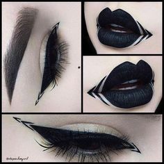 Gothic Eye Makeup, Fete Emo, Matte Make Up, Mekap Mata, White Makeup, Halloween Tattoo