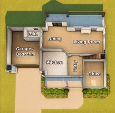 an overhead view of a floor plan for a house