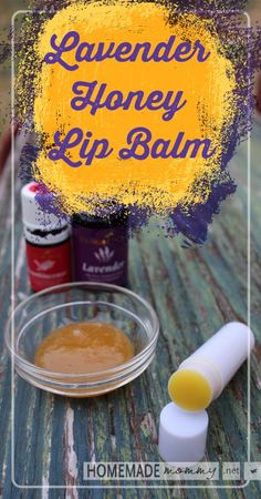 Homemade Lavender Honey Lip Balm - Homemade Mommy Coconut Oil Lip Balm, Honey Lip Balm, Honey Diy, Lip Balm Recipes, Homemade Lip Balm, Homemade Lotion, Lavender Honey, Diy Lip Balm