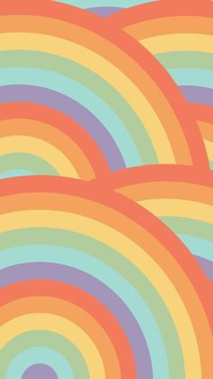 an abstract rainbow background with circles in pastel colors