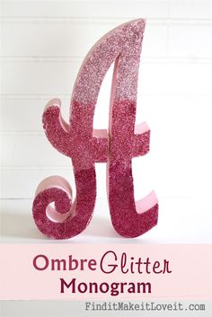 the letter s is made out of pink glitter