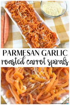 carrot spirals with parmesan garlic roasted carrot spread