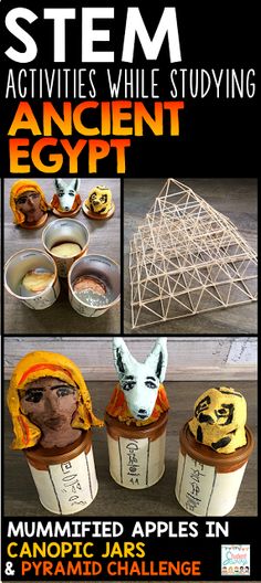 Mummified Apples, Ancient History Projects, Egypt Lessons, Egypt Project, Canopic Jars